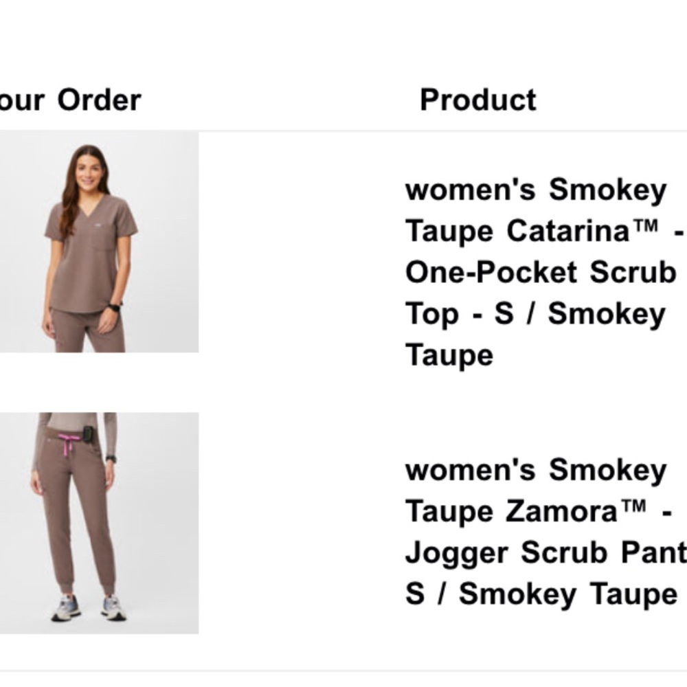 A set of the figs scrubs, in Smokey taupe. Almost new, no stains or damage.